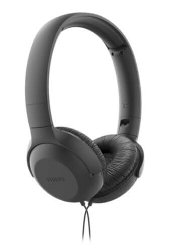 Philips TAUH201BK/00 on-ear hovedtelefoner i sort farve med bløde ørepuder og justerbart hovedbånd designet til komfort og langvarig brug