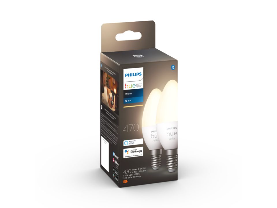 Philips Hue White E14 B39 Kertepære - 2-Pak
