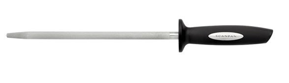 Scanpan 25 cm strygestål i klassisk stil med rundt design og ergonomisk håndtag i sort plastik