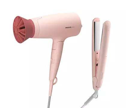 Philips BHP398/00 Hårstylingssæt med Hårtørrer + Fladjern