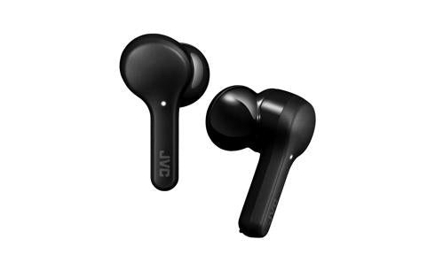 JVC HA-A8T-BU True Wireless In-Ear hovedtelefoner i sort farve præsenteret fra forskellige vinkler