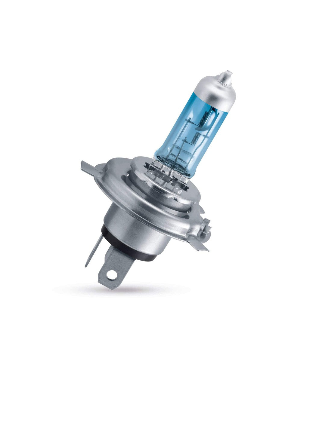 Philips 12342WVUSM WhiteVision ultra lyskilde til forlygter med en transparent blå glasskrop og metalbase designet til at forbedre billyset og synligheden i mørket