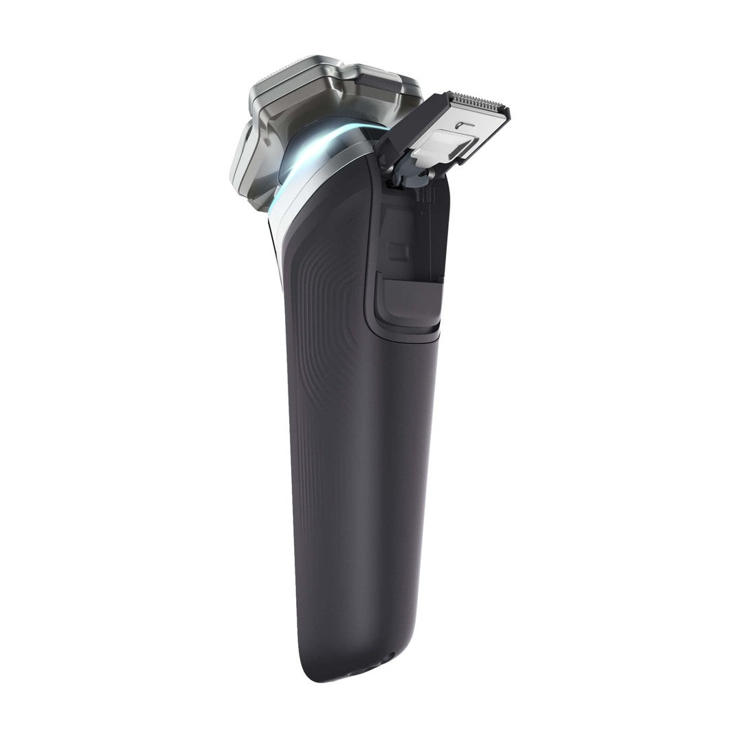 Philips S9985/50 elektrisk wet and dry shaver fra serie 9000 i sort med trimmerblad og lysfunktion.