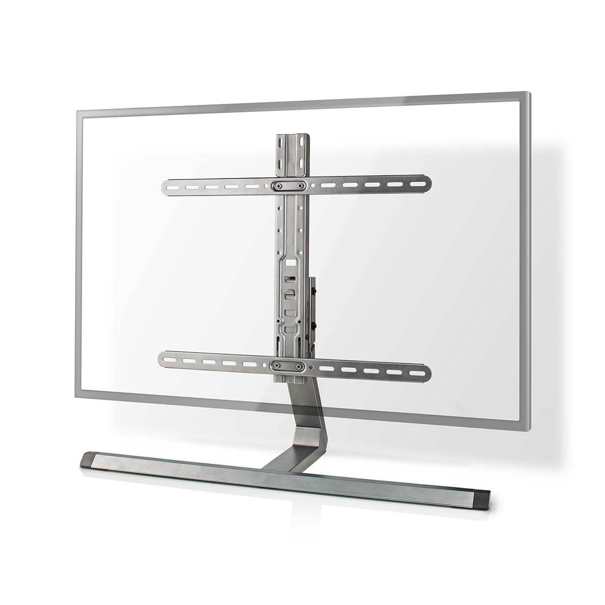 Nedis TVSM5120GY Fuld Bevægelig TV Stand til tv mellem 37 og 73 tommer med justerbar højde og vippemuligheder i moderne ståldesign