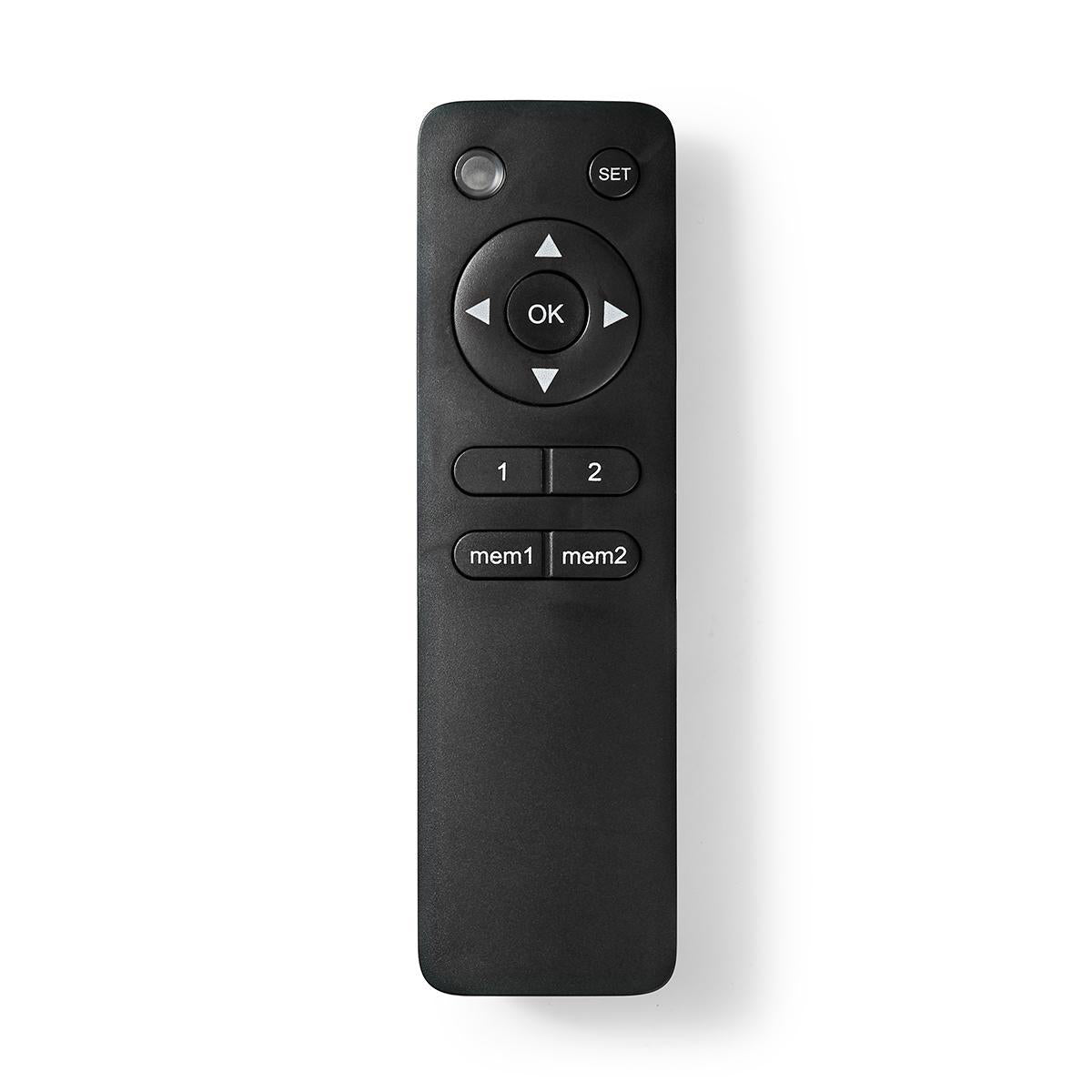 Fjernbetjening til Nedis TVWM5830BK motoriseret TV vægbeslag med knapper til OK, op, ned og hukommelsesindstilling