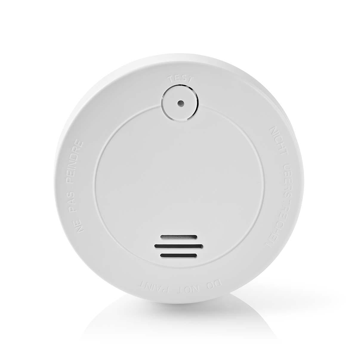 Røgalarm Nedis DTCTS20WT med lavt batteriniveau indikator og testknap i hvidt design