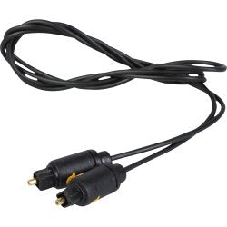 Qnect optisk kabel 2 meter i sort med to stikkontakter i enderne og fleksibel ledning