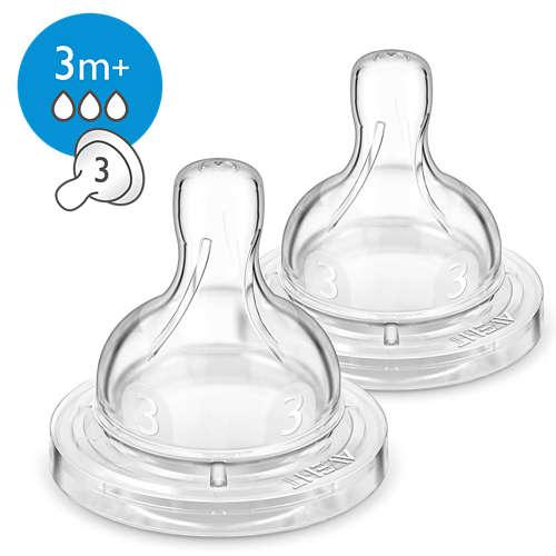 Philips Avent SCF633/27 Antikolik-sut 2 stk. Sut med medium gennemløb 3 m+