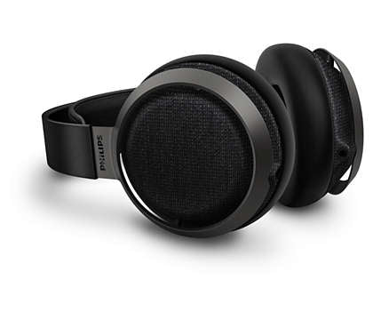 Philips Fidelio X3/00 over-ear hovedtelefoner med en stilren sort finish og polstret hovedbånd samt ørekopper designet til komfort og langvarig brug