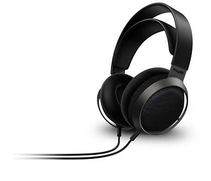 Over-ear hovedtelefoner fra Philips Fidelio X3/00 med sort finish og bløde puder til komfortabel lytning samt en ledning som forbinder til lydkilder