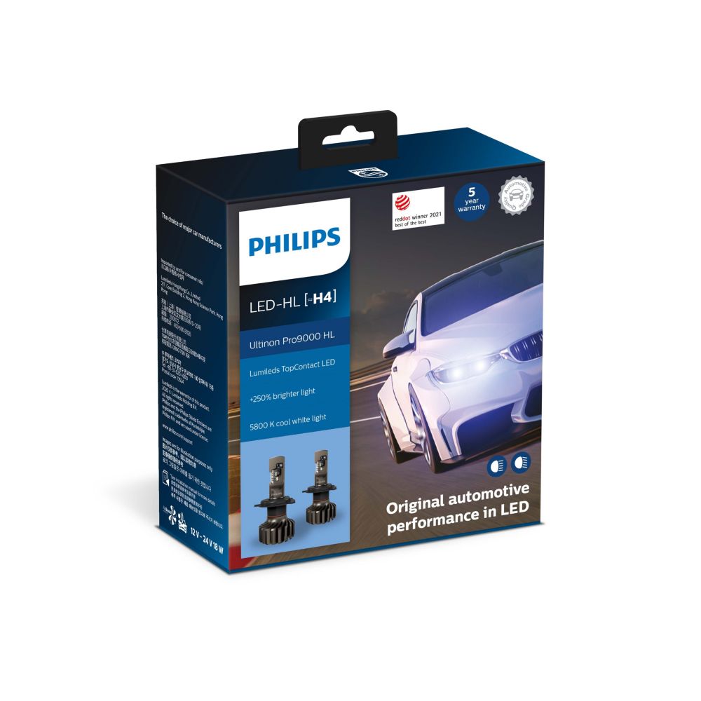 Philips 11342U90CWX2 Ultinon Pro9000 H4 LED-pærer 2-pak