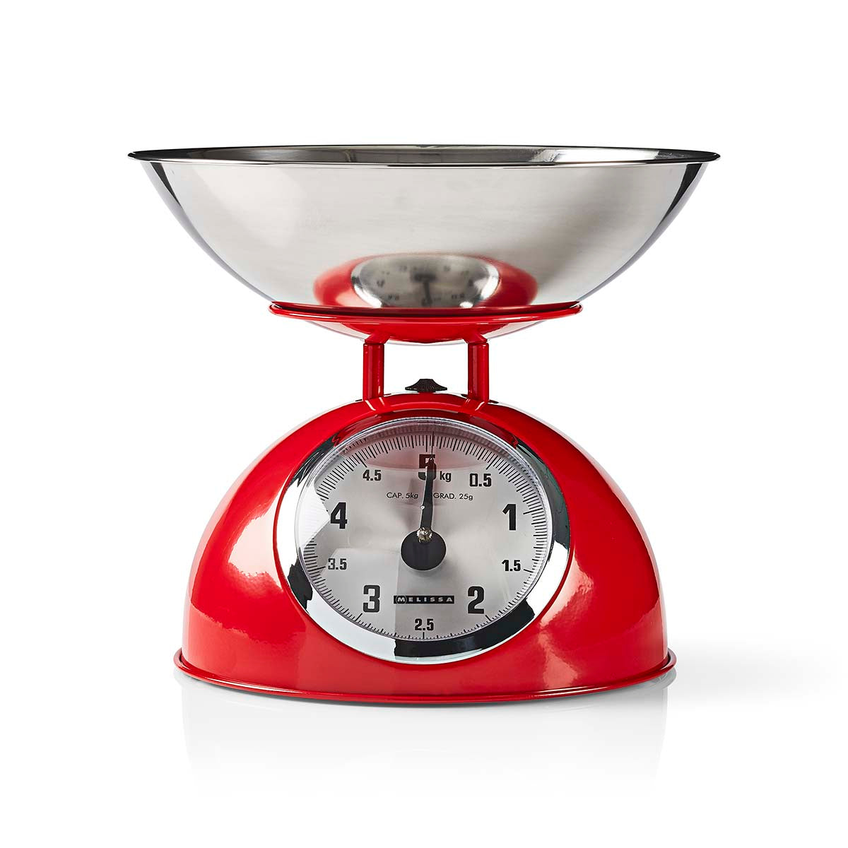 MELISSA - Retro køkkenvægt | analog | aftagelig skål | maks. 5 kg | 25 grams intervaller | Rød - 16310239