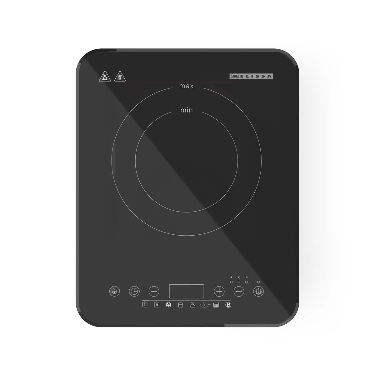 MELISSA - Induktionskogeplade | 2000 W | 10 effektniveauer | 8 forudindstillinger | Timerfunktion | Boostfunktion | LCD-display | Overophedningsbeskyttelse | Børnesikring | Sort - 16350029