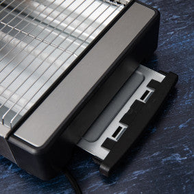 Gastronoma Flad brødrister, børstet rustfrit stål sort, 920 watt