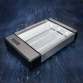 Gastronoma Flad brødrister, børstet rustfrit stål sort, 920 watt