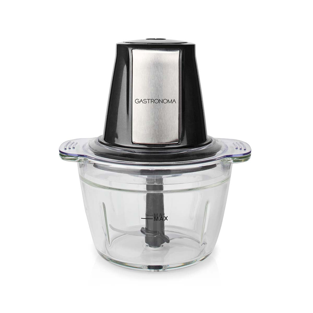 Gastronoma - Mini Food Chopper | 500 W | 1000 ml | glasskål | 1-hastighed | sort / rustfrit stål - 18210101