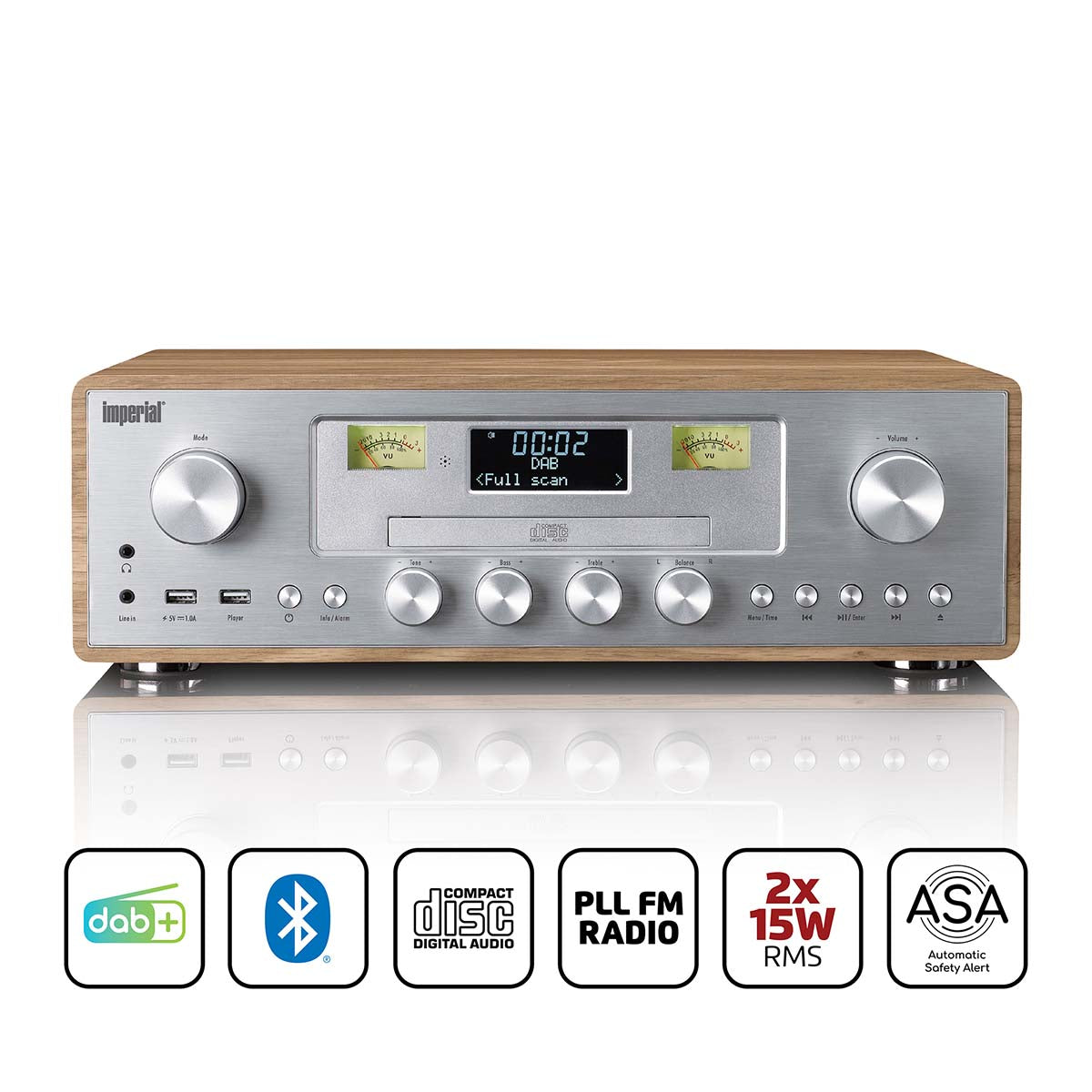 Imperial - DABMAN280CDWDSI DAB+/FM Radio with CD Player, USB, Bluetooth and ASA function - 280CDWDSI