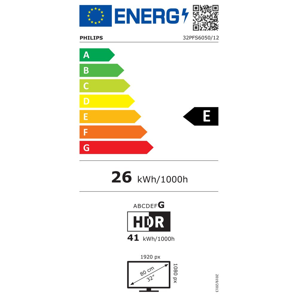 EU-energimærke 32PFS6050/12 (klasse E)