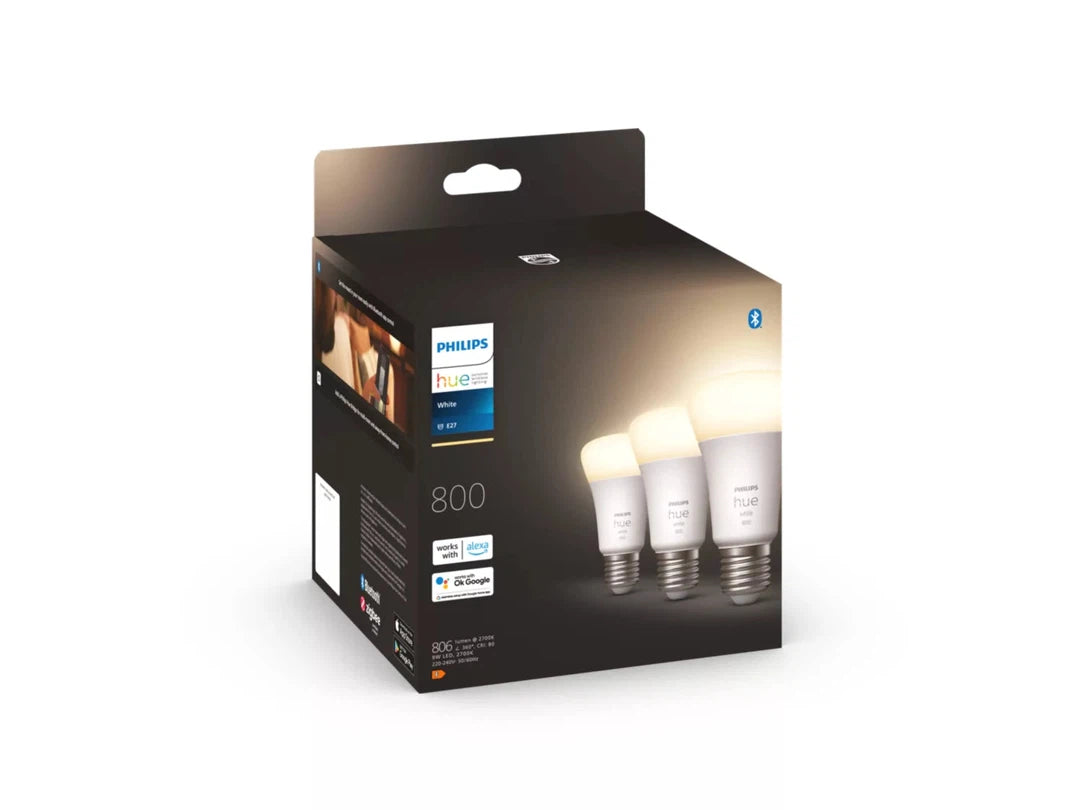 PHILIPS HUE A60 - E27 pærer - 800lm - 3-pak