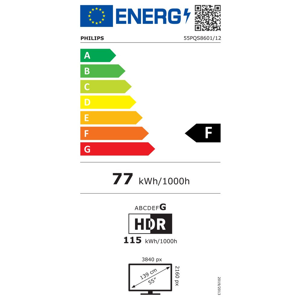 EU-energimærke 55PQS8601/12 (klasse F)