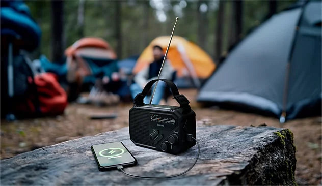 Philips TAR1609/00 Bærbar Radio med Lommelygte og SOS-alarm