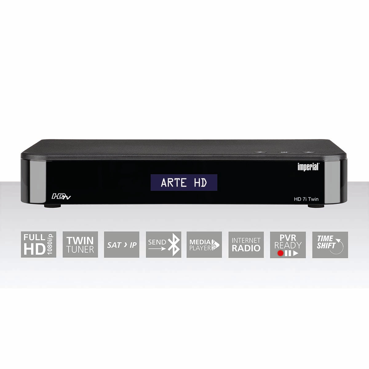 Imperial - HD 7i Twin HDTV Free-to-air satellitmodtager med dobbelt tuner Sort - 77-561-00