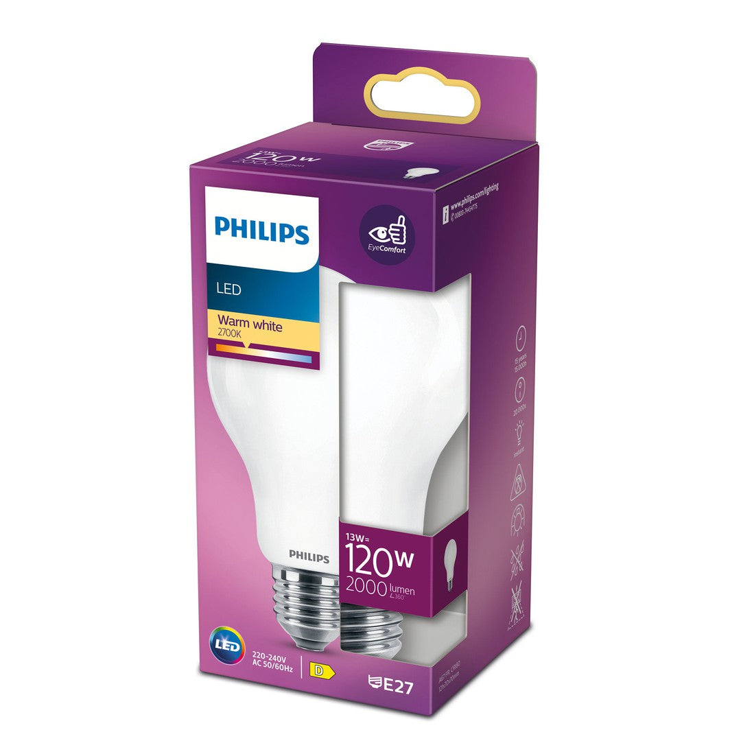 PHILIPS LED Classic standard, 120W, E27, varm hvid, mat ikke dæmpbar, 1-pak