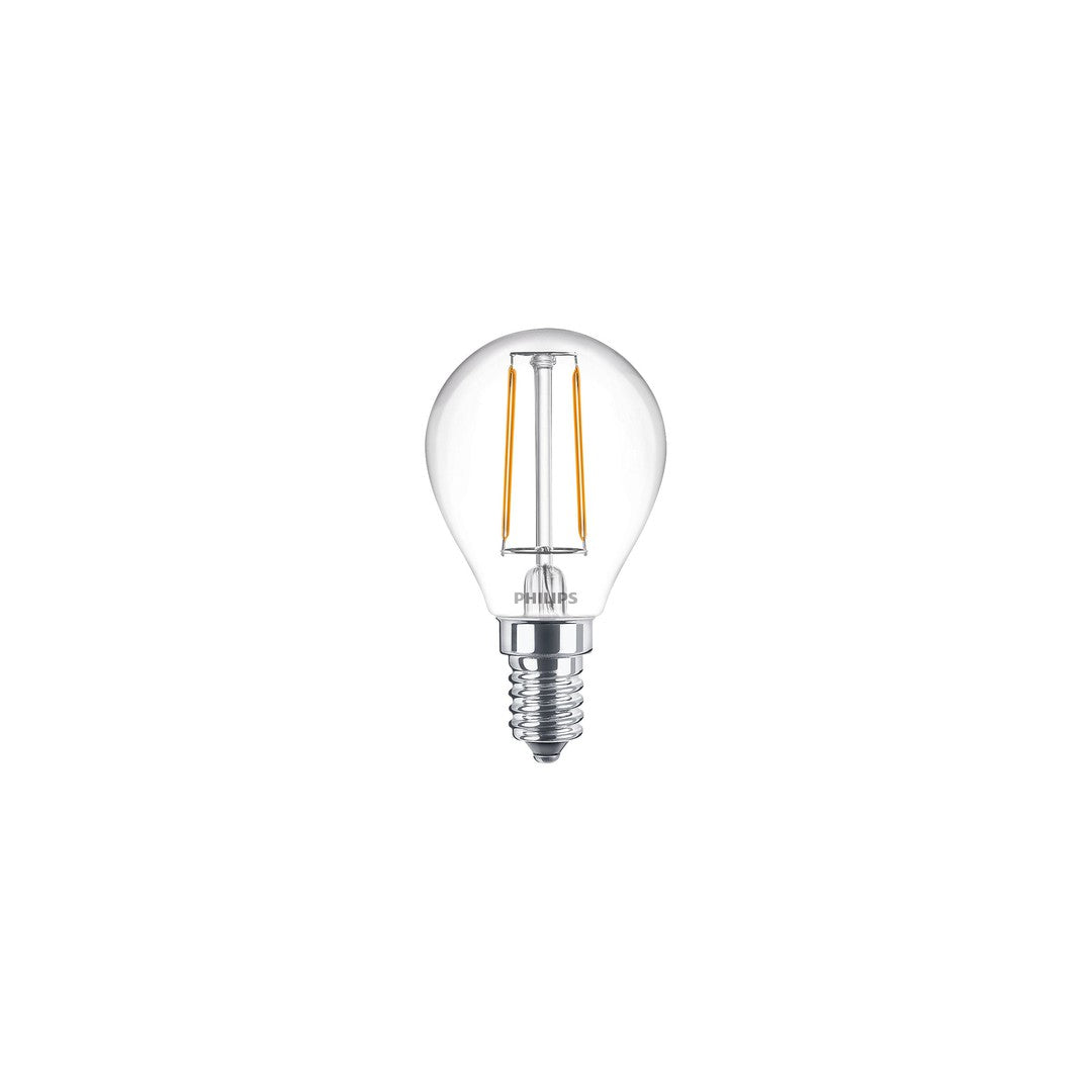 PHILIPS LED Classic Krone Filament, 25W, E14, varm hvid, klar ikke dæmpbar, 2-pak BOX