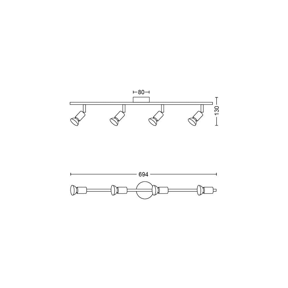 Philips Limbali Loftspot GU10 4x50W - Sort
