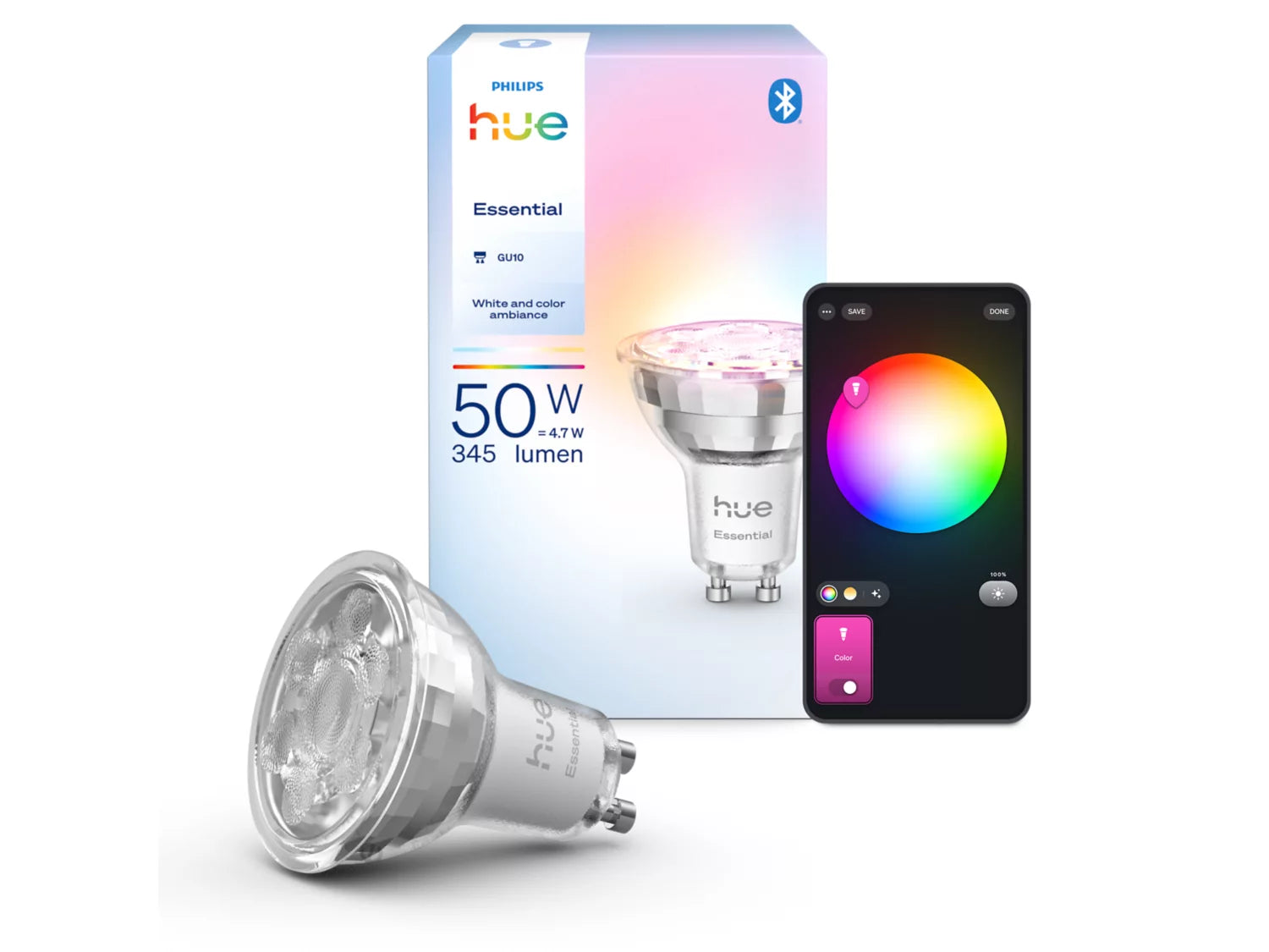 Philips Hue Essential GU10 - spots - 345 lm - 4,7 W