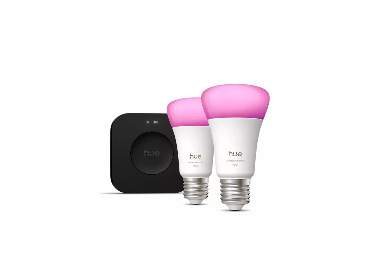 Philips Hue Startsæt: 2 x E27 pærer + Bridge Pro