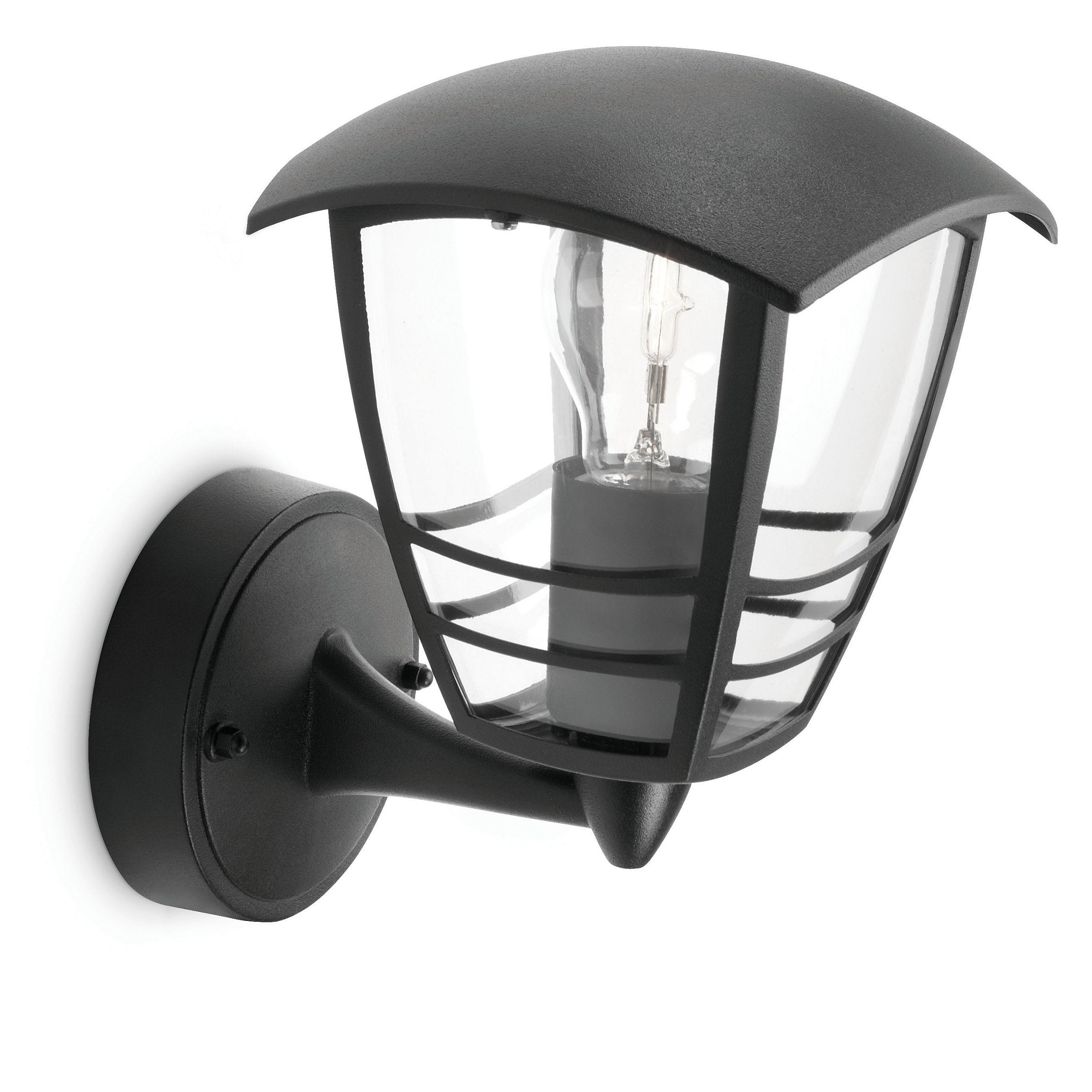 Creek wall lantern black 1x60W 230V up