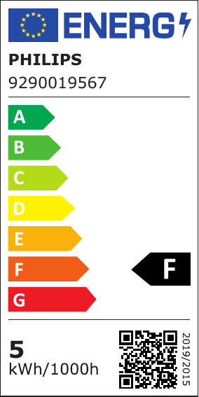 EU-energimærke: PHILIPS LED Classic Filament Emhætte 40W Klar E14 ikke dæmp 1 pak (klasse F)