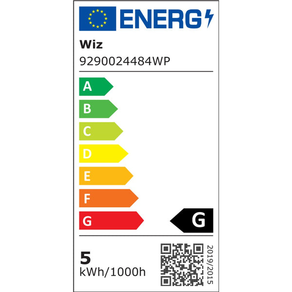 EU-energimærke: EU-energimærke, WIZ Spot 50 W PAR16 GU10 (klasse G)
