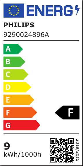 EU-energimærke: Philips Hue Color E27 800lumen 4-pak (klasse F)