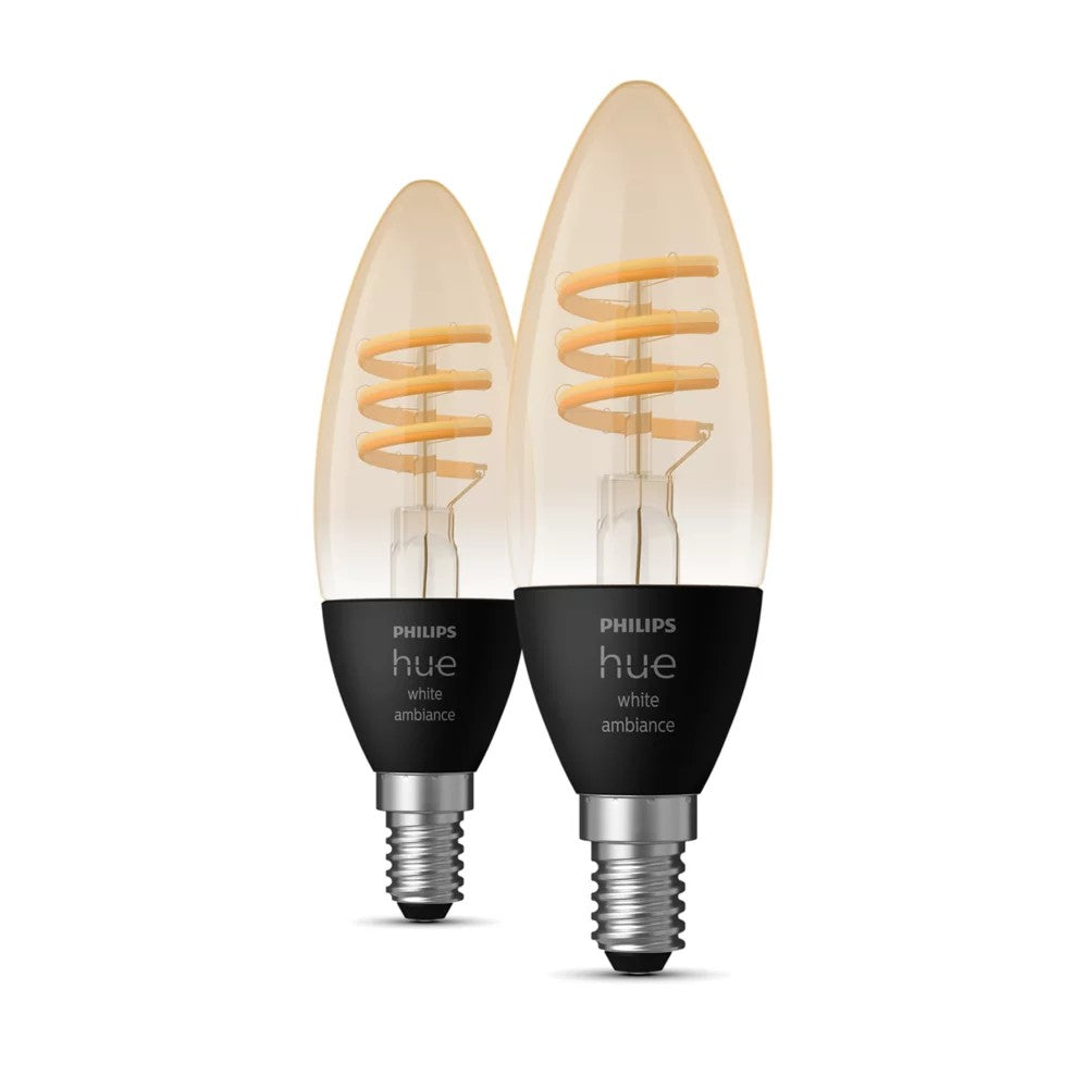 Philips Hue Filament Kerte E14 LED Pære 2-pak - Sort