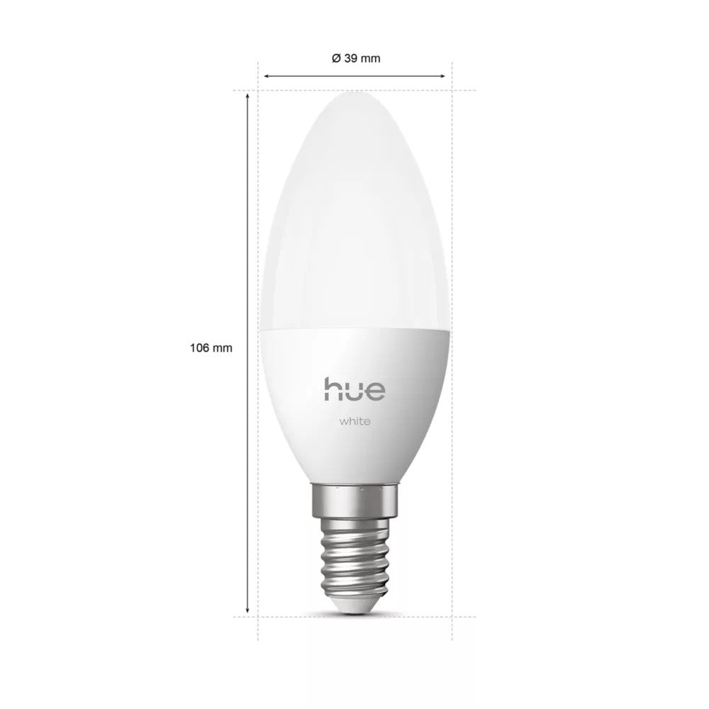 Philips Hue 929004295902 White B39 Kerte Smart LED-pære E14 2-pak