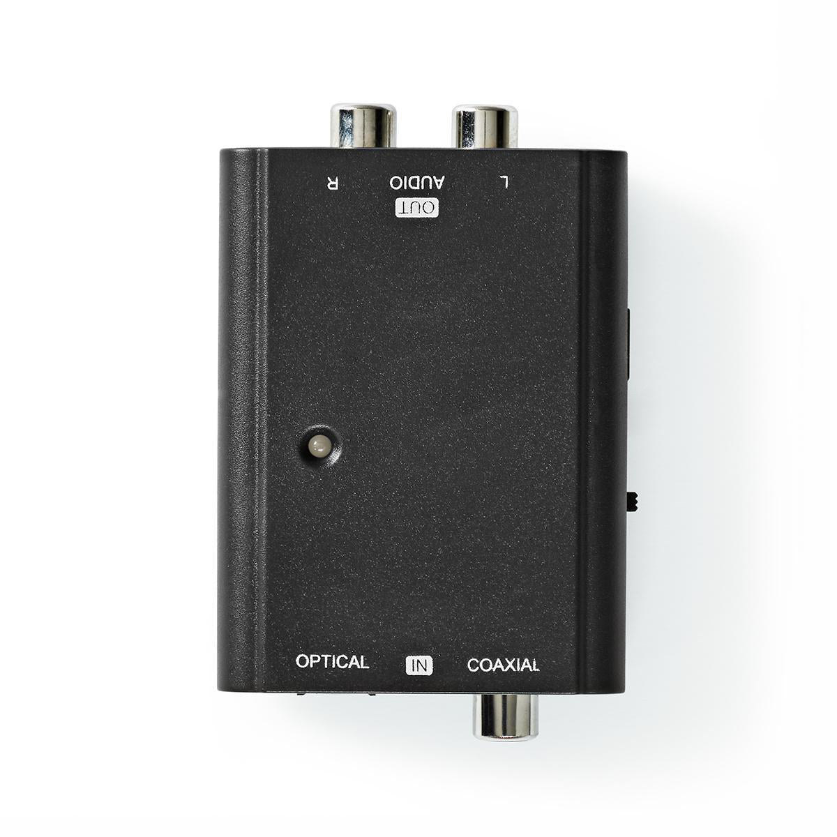 Nedis - Digital Audio Converter | 1-veje | Indgang til lyd- / video- / dataforbindelser: 1x S/PDIF (RCA) Female / 1x Toslink Female | Audio / video / dataforbindelser output: 2x RCA Male | Manual | Sort - ACON2509BK