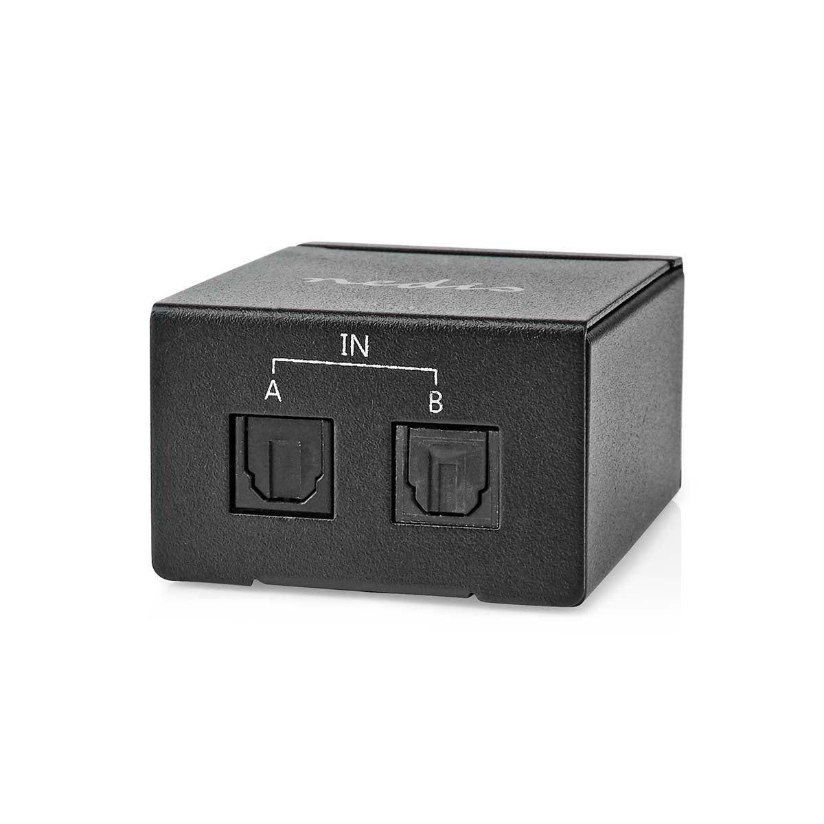 Nedis - Digital Audio Switch | 1-veje | Indgang til lyd- / video- / dataforbindelser: DC Power / 2x TosLink | Audio / video / dataforbindelser output: TosLink Female | Manual / Switch | Metal | Sort - ASWI2512BK