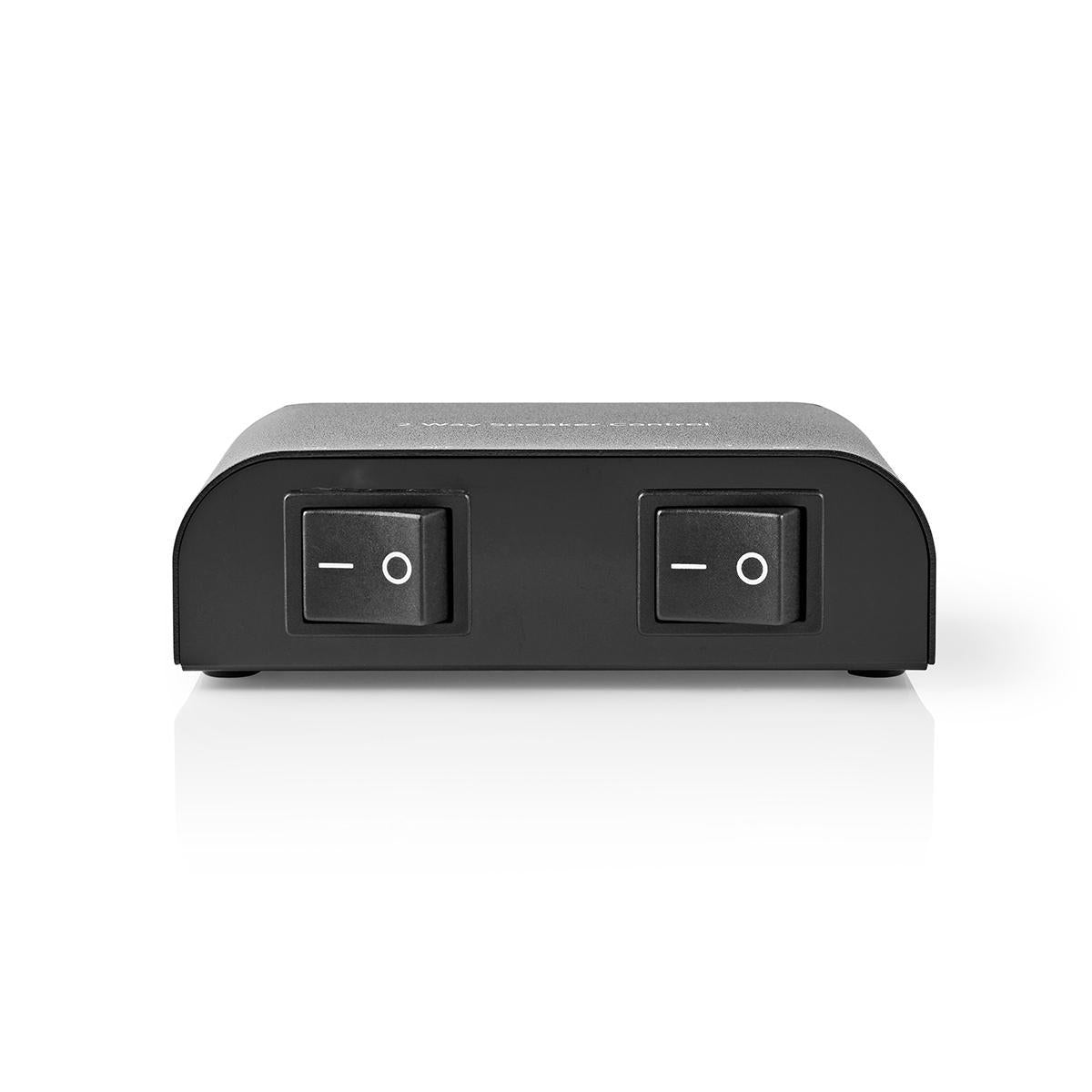 Nedis - Højttaler kontrolboks | 2-Port port(s) | Terminal skruer | Højttalerimpedans: 4-16 Ohm | Maksimal Belastning pr. Kanal: 150 W | Aluminium | Sort - ASWI2612BK