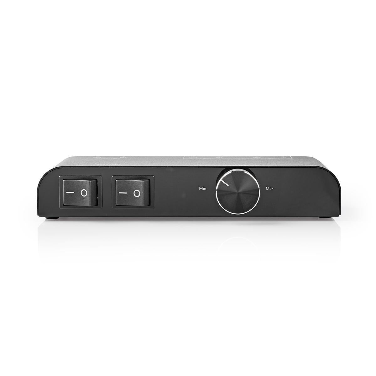 Nedis - Højttaler kontrolboks | 2-Port port(s) | Banan | Højttalerimpedans: 4-16 Ohm | Maksimal Belastning pr. Kanal: 60 W | Volumenkontrol | Aluminium | Sort - ASWI2652BK