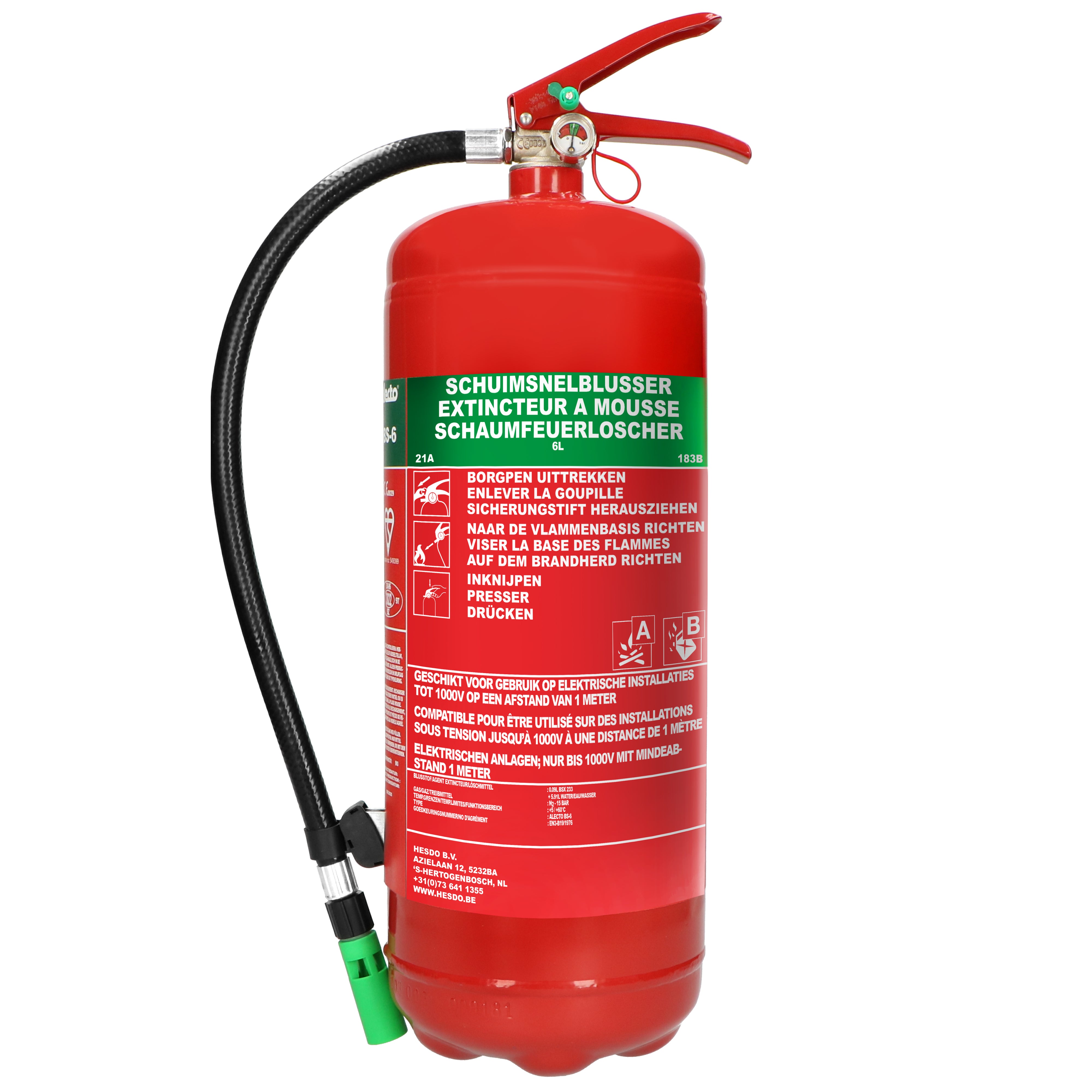 Alecto - Brandslukker skum 6 kg - BS-6