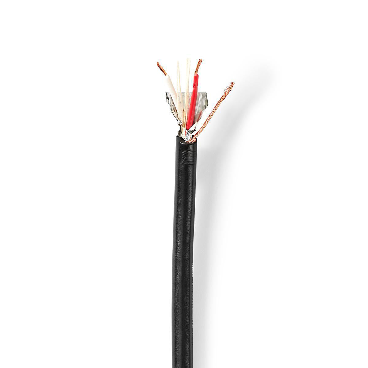 Nedis - Mikrofon kabel | 2 x 0.35 mm² | Kobber | 100 m | Runde | PVC | Sort | Rulle - CABR1535BK1000