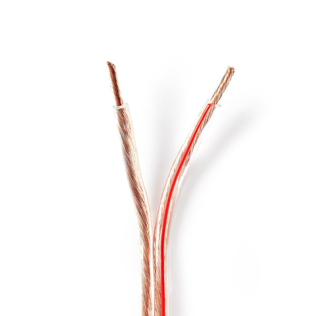 Nedis - Højtaler Kabel | 2 x 4.00 mm² | Kobber | 25.0 m | Runde | PVC | Gennemsigtig | Rulle - CABR4000TR250