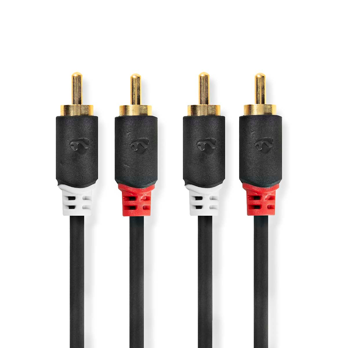 Nedis - Stereo Audio kabel | 2x RCA Hanstik | 2x RCA Hanstik | Guldplateret | 10.0 m | Runde | Antracit | Box - CABW24200AT100