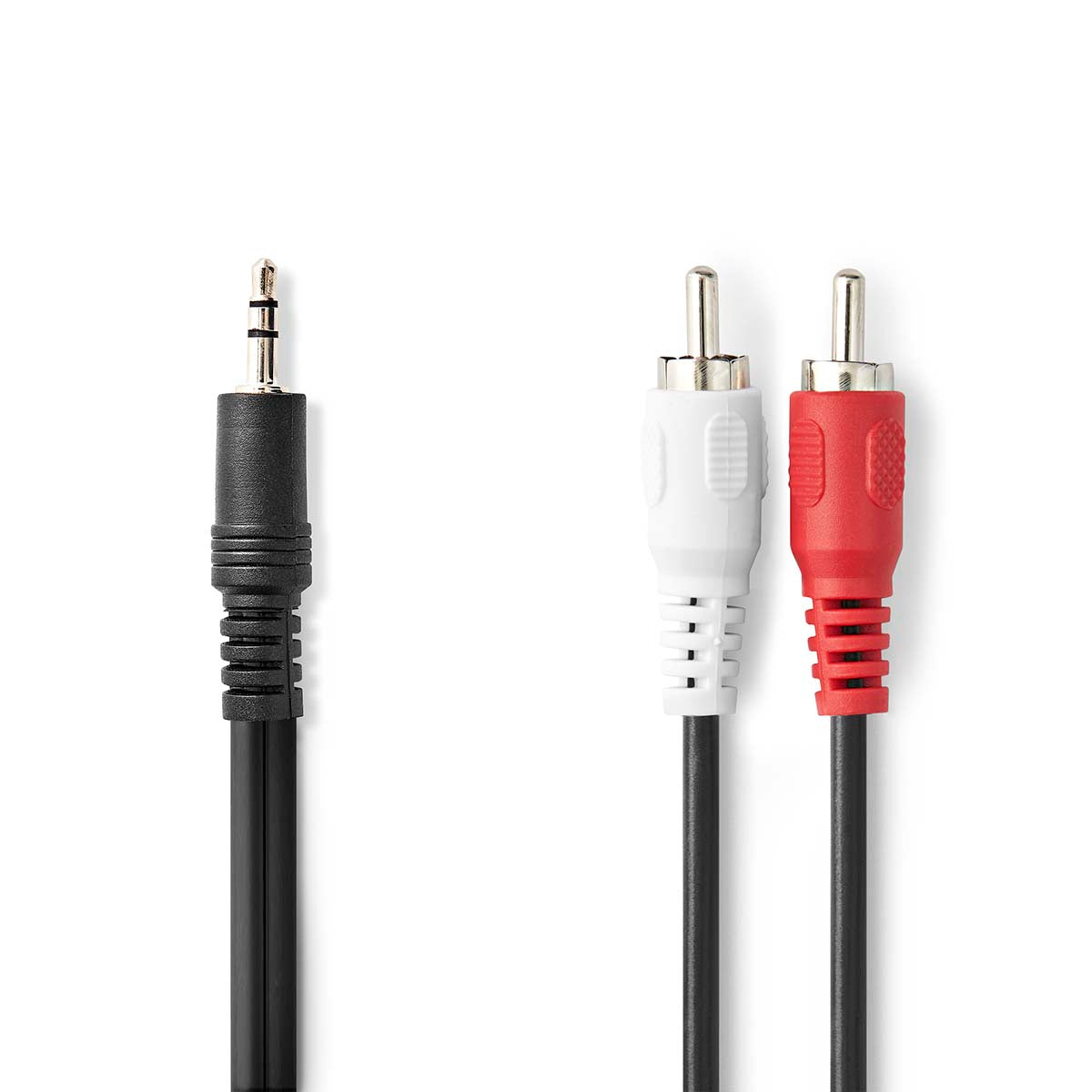 Nedis - Stereo Audio kabel | 3.5 mm Hanstik | 2x RCA Hanstik | Nikkelplateret | 15.0 m | Runde | Sort | Label - CAGL22200BK150