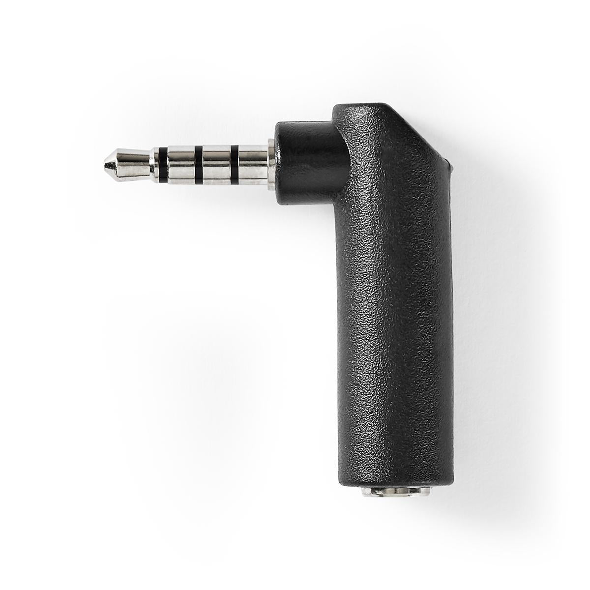 Nedis - Stereo Audio Adapter | 3.5 mm Hanstik | 3.5 mm Hunstik | Nikkelplateret | Vinkel 90° | Metal | Sort | 10 stk. | Plastikpose - CAGP22980BK