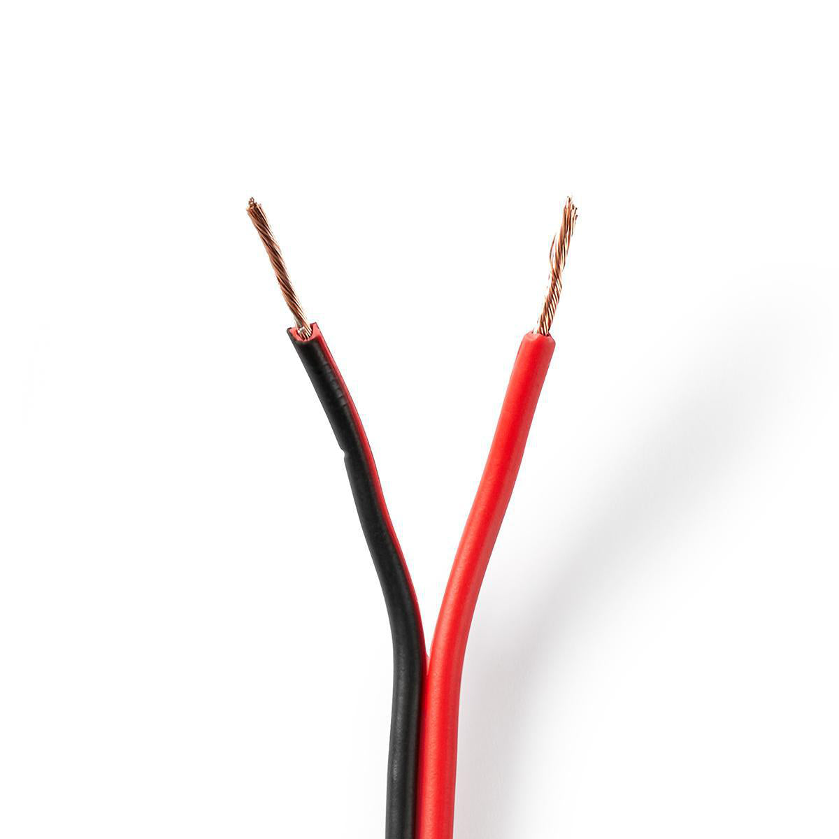 Nedis - Højtaler Kabel | 2 x 0.75 mm² | CCA | 100 m | Runde | PVC | Rød / Sort | Folie - CAGW0750BK1000
