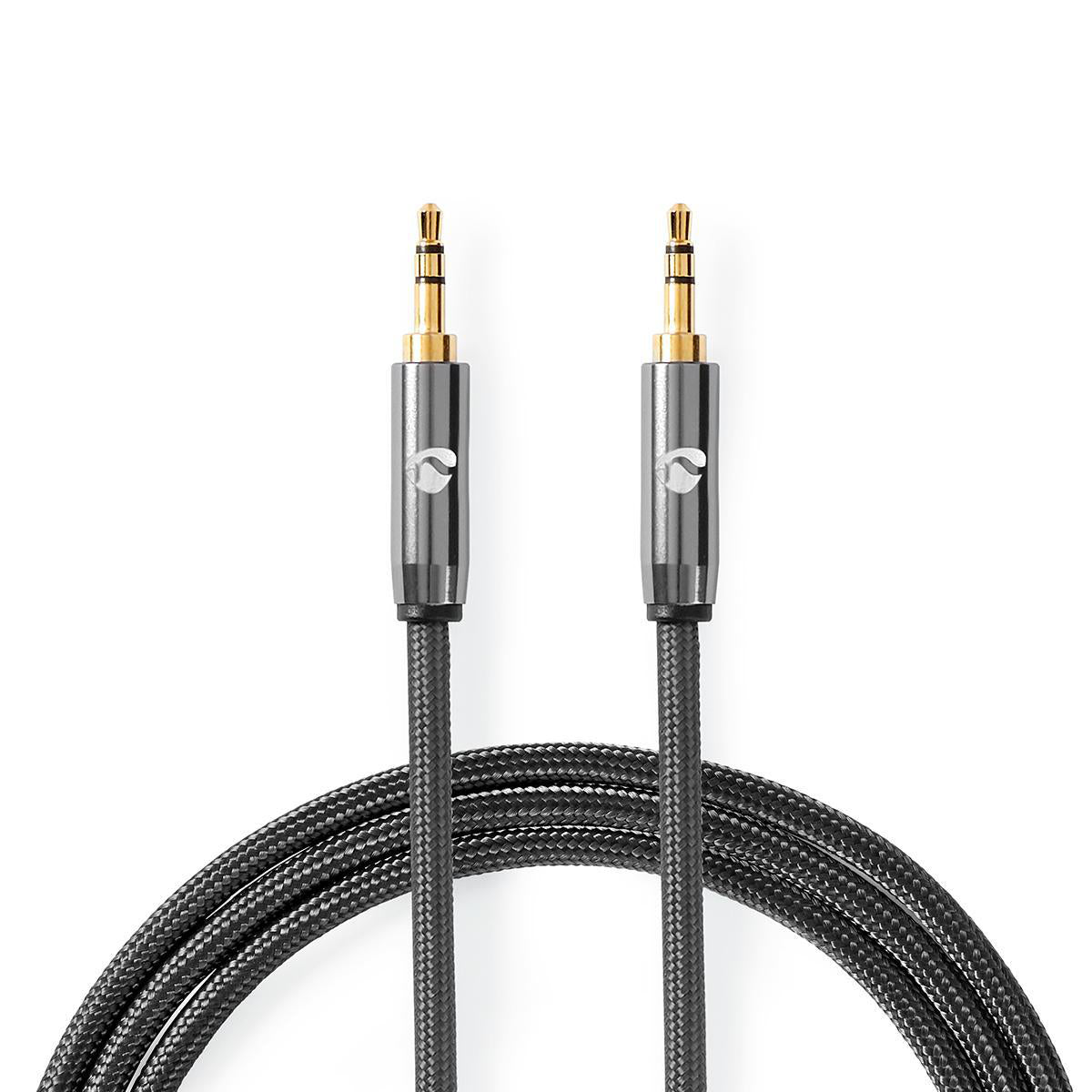Nedis - Stereo Audio kabel | 3.5 mm Hanstik | 3.5 mm Hanstik | Guldplateret | 5.00 m | Runde | Grå / Gun Metal Grå | Cover Window Box - CATB22000GY50