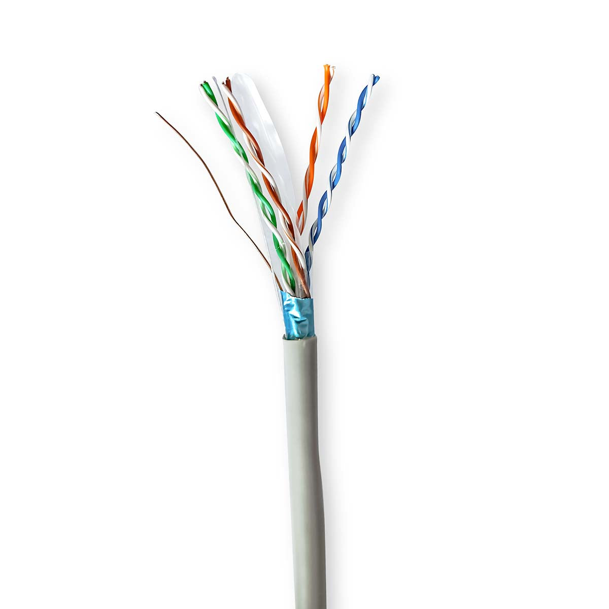 Nedis - CAT6 netværkskabel rulle | Solid | F/UTP | CCA | 50.0 m | Indendørs | Runde | PVC | Grå | Trækboks - CCBG8522GY50S